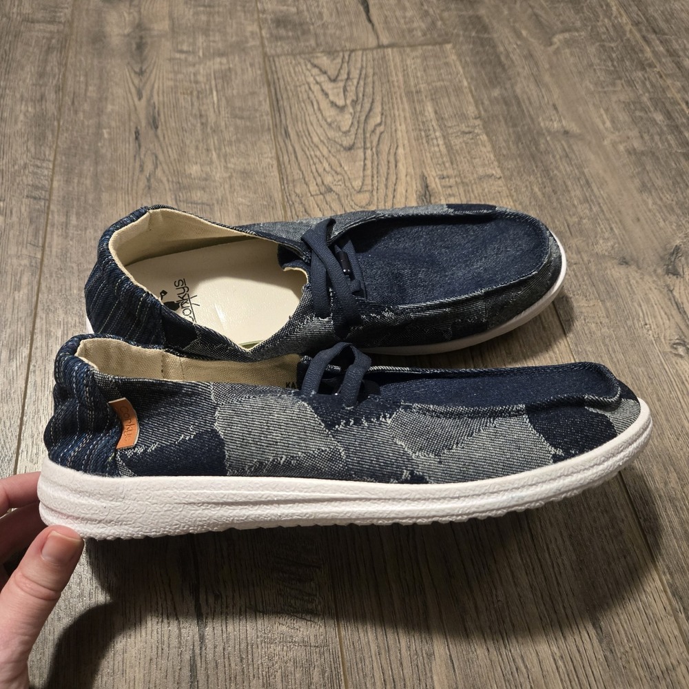 Corkys Kayak Dark Denim Patch Slip On Boat Shoe Womens 10 Lightweight